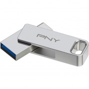 Pny 256gb Duo Link Usb-a And C 3.2 Gen 1 Flash Drive (silver)