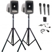 Anchor Audio Mega-dp4-air Hhhb Megavox 2 Deluxe Air Pa, Wireless Companion Speaker, 2 Stands, 3 Wireless Handheld Mics, Wireless Bodypack With Lapel & Headset Mics