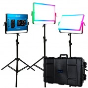 Dracast X Series Led2000 Rgb Led Light Panel (travel 3-light Kit)