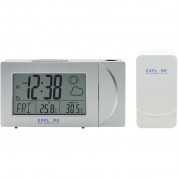 Explore Scientific Radio-controlled Projection Clock With External Weather Sensor (silver)