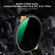 K&f Concept Nano-x Pro Series Combination Cpl + Nd Filter (72mm, 1 To 5-stop)