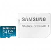 Samsung 64gb Evo Select Uhs-i Microsdxc Memory Card With Sd Adapter