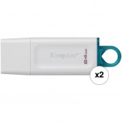 Kingston 64gb Exodia Usb 3.2 Flash Drive (2-pack, White)