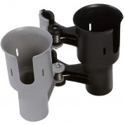 Robocup Clamp-on Dual-cup & Drink Holder (gray & Black)