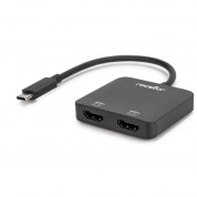 Rocstor Usb-c To Dual Hdmi Adapter Splitter (black)