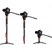 Ifootage Cobra 3 Aluminum Monopod With Mini Tripod Base And K5 Fluid Head