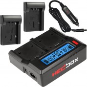 Hedbox Rp-dc50 Digital Lcd Dual Battery Charger Kit With Rp-dfz100 Battery Plates