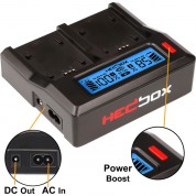 Hedbox Rp-dc50 Digital Lcd Dual Battery Charger Kit With Rp-dfz100 Battery Plates