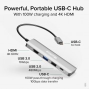 Plugable 4-in-1 100w Usb-c Hub (silver)