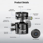 Neewer Gm29 Low-profile Ball Head With Arca-type Qr Plate