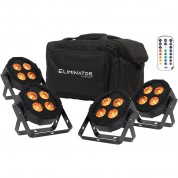 Eliminator Lighting Mega Hex L Pak4 Rgbla+uv Led Wash Light Kit (4-pack)