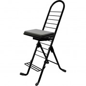 Plateau Chairs Pro Series Folding Chair With Black Vinyl Leather Seat & Black Frame