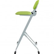 Plateau Chairs Terrace Series Folding Chair With Lime Vinyl Leather Seat & Silver Frame