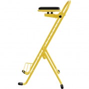 Plateau Chairs Pro Series Folding Chair With Black Vinyl Leather Seat & Yellow Frame