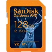 Sandisk 128gb Outdoors Fhd Uhs-i Sdxc Memory Card