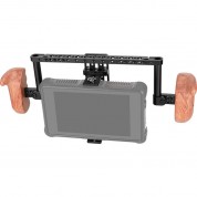 Camvate Height-adjustable Monitor Cage With Wooden Handgrips