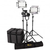 Ikan Lyra Lb5 Bi-color Led Panel With Stryder Fresnel (3-light Kit)