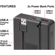 Vidpro Vdl-99 Dual Bay Lcd Charger With Power Bank For Panasonic Dmw-blg10, Blh7e, And Ble9e