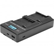 Vidpro Vdl-99 Dual Bay Lcd Charger With Power Bank For Panasonic Dmw-blg10, Blh7e, And Ble9e