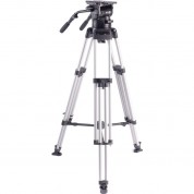 Miller Skyx 8 Fluid Head With Hd 1-stage Aluminum Tripod Mid-level Spreader & Rubber Feet