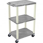 Luxor Three-shelf Plastic Utility Cart 42