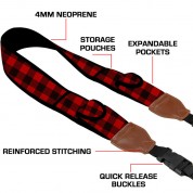 Usa Gear Trueshot Neoprene Shoulder Holster Camera Strap (red Plaid)