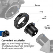 Neewer La-05 T Ring Adapter For Canon Eos Ef-mount Cameras