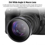 Neewer 0.43x 2-in-1 Wide-angle & Macro Lens Attachment (49mm)