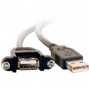 C2g Panel-mount Usb-a 2.0 Male To Female Cable (3')