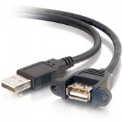 C2g Panel-mount Usb-a 2.0 Male To Female Cable (3')