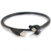 C2g Panel-mount Usb-a 2.0 Male To Female Cable (3')