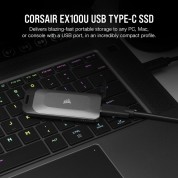 Corsair 2tb Ex100u Portable Solid State Usb-c Storage Drive