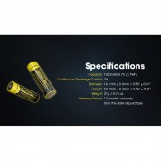 Nitecore 14500 Li-ion Rechargeable Battery (3.7v, 1000mah)