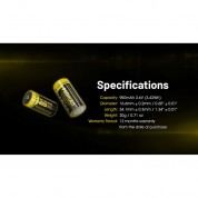 Nitecore Nl169 16340 Li-ion Rechargeable Battery (3.6v, 950mah)