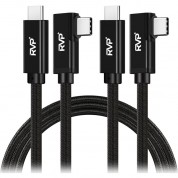 Rvp+ 3' Usb-c 3.2 Gen 2x2 Right-angle Cable (black, 2-pack)