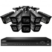 Lorex Pro Series N884a64b 16-channel 4k Uhd Nvr With 4tb Hdd With Eight Lnb9242b Bullet Cameras (black)