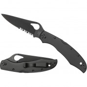 Spyderco Byrd Cara Cara Folding Knife (black Combinationedge Blade, Black Stainless Steel Handle)