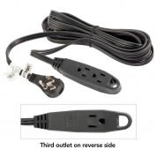 Watson 3-outlet Power Extension Cord (15', Right-angle, Black)