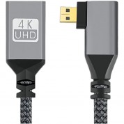 Digitalfoto Solution Limited 4k Left-angle Micro-hdmi Male To Hdmi Female Cable (7.8