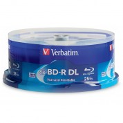 Verbatim Bd-r Blu-ray Dl 50gb 8x With Branded Surface Disc (25-pack)