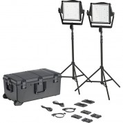 Litepanels Astra Ip 1x1 Traveler Duo Kit With Gold And V-mount Plates (2 Lights)