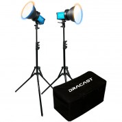 Dracast X Series M80b Bi-color Led Monolight (v-mount, 2-light Kit With Nylon Case)