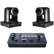 Ikan Ottica 2 X Ndi|hx 30x Ptz Cameras And V2 Ip Controller Bundle (black)