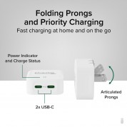 Plugable 40w Dual Usb-c Wall Charger (white)