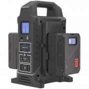 Came-tv 3-in-1 Dual V-mount Battery Charger, Power Station & Power Strip With 2 Mini-99c Batteries (110v)