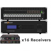 Bzbgear 16x16 4k Seamless Hdmi Matrix Switcher/video Wall Processor Kit With 16 Receivers