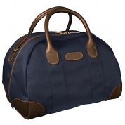 Billingham Overnighter Bag (navy Canvas And Chocolate Leather Trim, 23l)