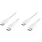 Belkin Boostcharge Braided Usb-c Cable (6.6', White, 2-pack)