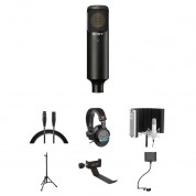 Sony C-80 Cardioid Condenser Microphone Kit With Reflection Filter And Headphones