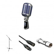 Shure Super 55 Deluxe Vocal Microphone Kit (chrome With Blue Foam)